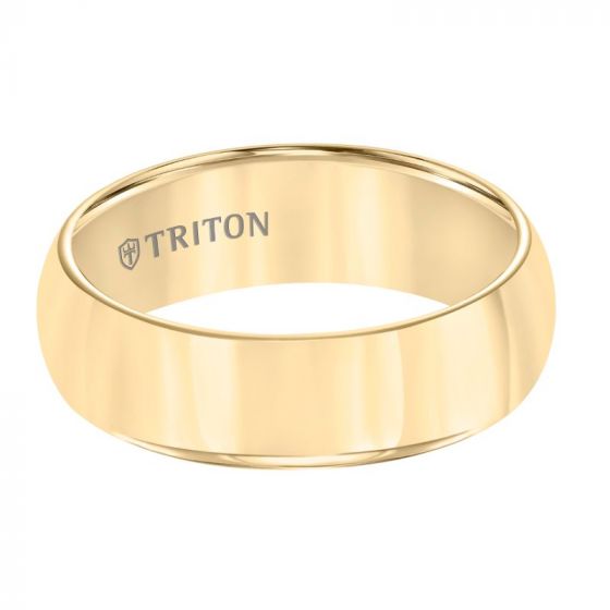 Triton Roll Edge Bright Finish Domed Classic Wedding Band