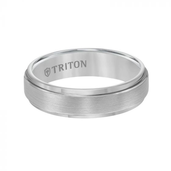 Triton Step Edge Satin Finish Center Classic Wedding Band