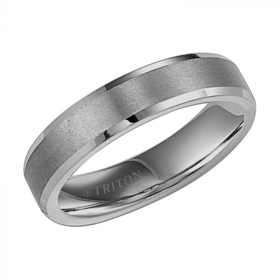 Triton Bevel Edge Bright Finish Classic Wedding Band