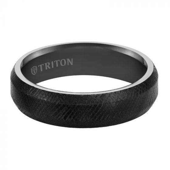 Triton Bevel Edge Florntine Center Wedding Band