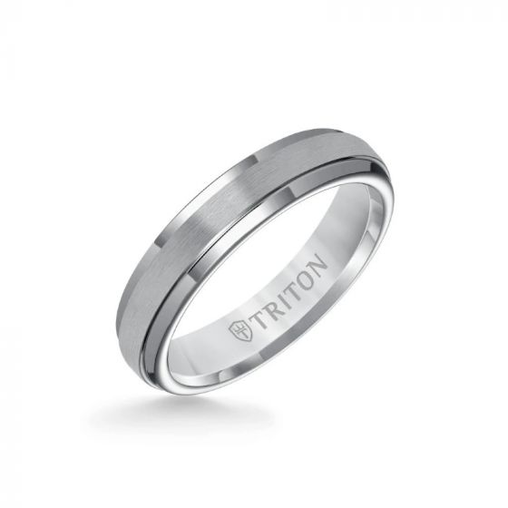 Triton Grey Tungsten Carbide Wedding Band