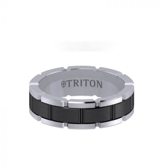 Triton 7MM Tungsten Black DLC Ring - T-Link Design