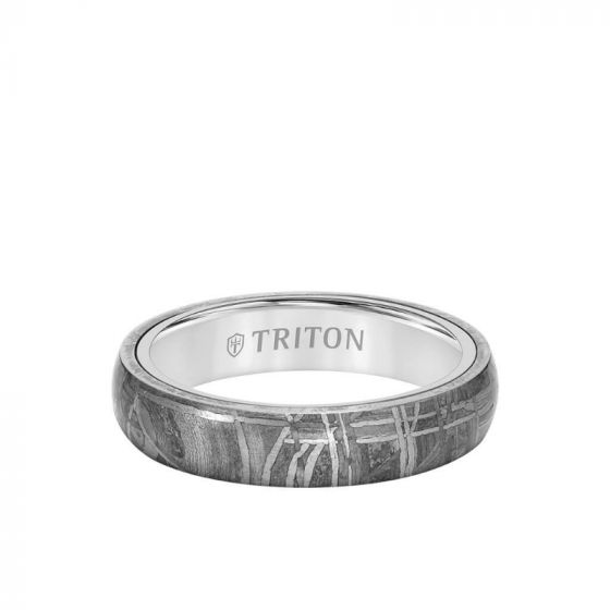 Triton 5MM Meteorite + 14K Gold Ring - Dome Edge to Edge with 14K Gold Interior