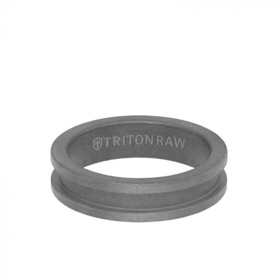Triton 6MM Tungsten RAW Ring - Sandblasted Matte Finish and Slot Profile