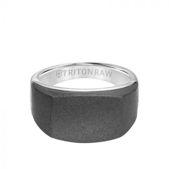 Triton Two-Tone Tungsten Carbide Wedding Band