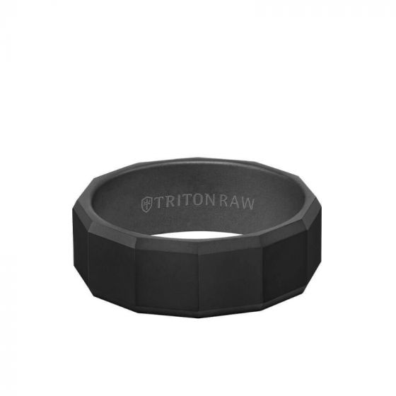 Triton Black Tungsten Carbide Wedding Band