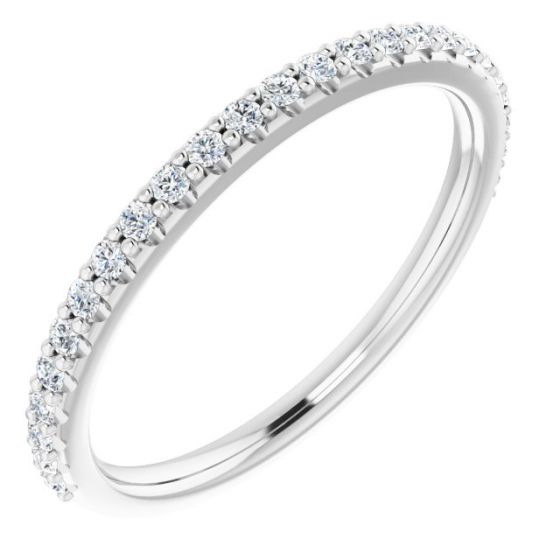 14K White 1/4 CTW Diamond Band for 8x6 mm Oval Ring