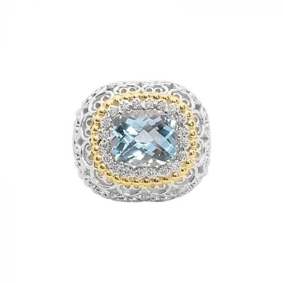 Alwand Vahan 14k Yellow Gold & Sterling Silver Blue Topaz Ring