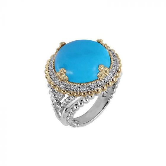 Vahan 14k Yellow Gold & Sterling Silver Turquoise Ring