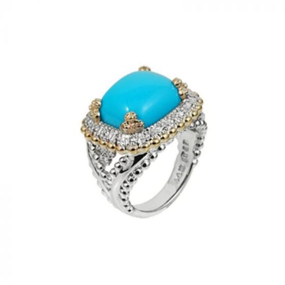 Vahan 14k Yellow Gold & Sterling Silver Turquoise Ring