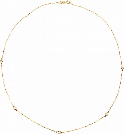 14K Yellow 3/4 CTW Diamond 5-Station 18 Necklace