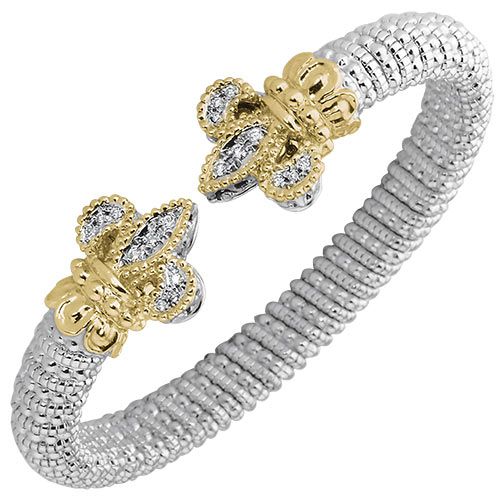 Vahan 8mm 14k Gold & Sterling Silver Diamond Bracelet