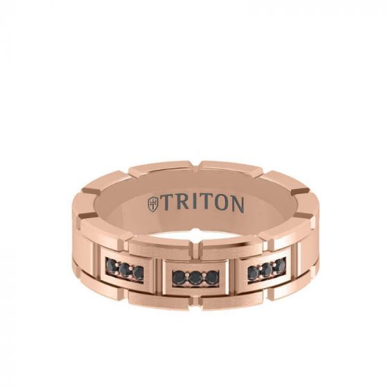 Triton Rose 14K Gold Diamond Wedding Band