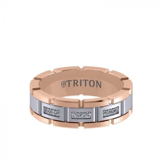 Triton Two-Tone 14K Gold Diamond Wedding Band