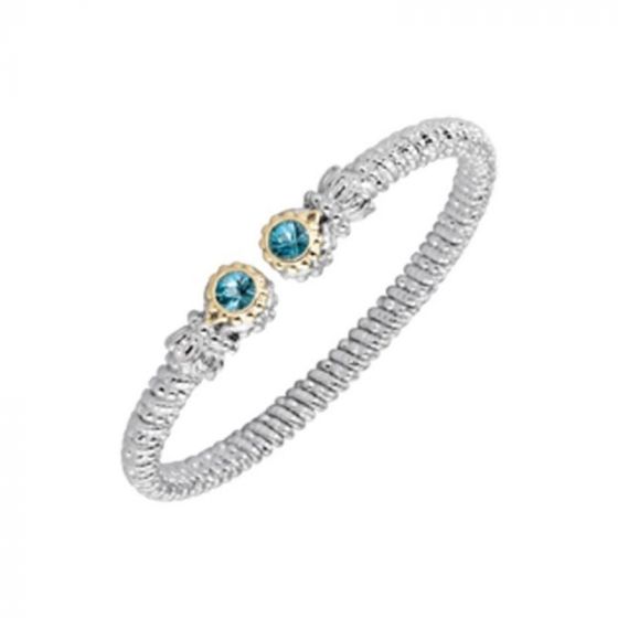 Vahan 14k Yellow Gold & Sterling Silver Blue Topaz Bracelet