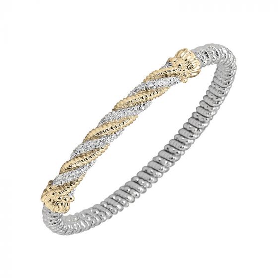 Vahan 14k Yellow Gold & Sterling Silver Twisted Diamond Bracelet