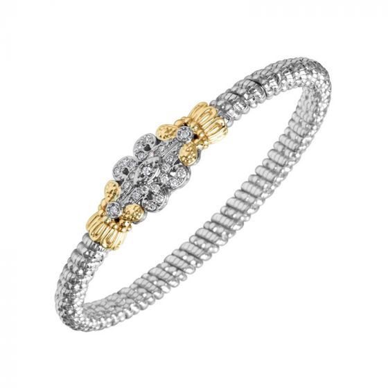 Vahan 14k Yellow Gold & Sterling Silver Scrollwork Diamond Bracelet