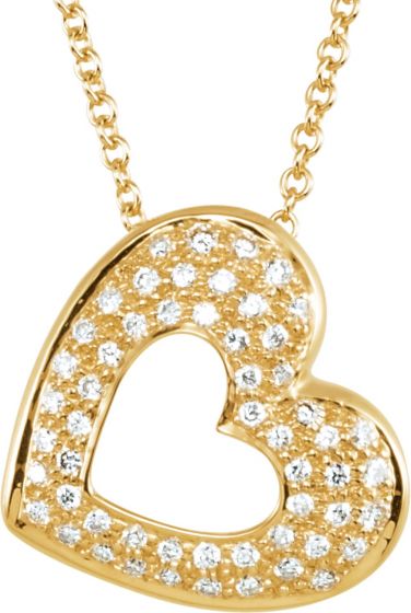 14K Yellow 1/4 CTW Diamond Heart 18 Necklace