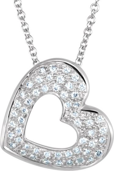 14K White 1/4 CTW Diamond Heart 18 Necklace
