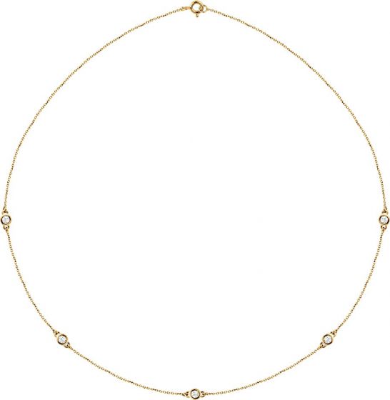 14K Yellow 1/2 CTW Diamond 5-Station 18 Necklace