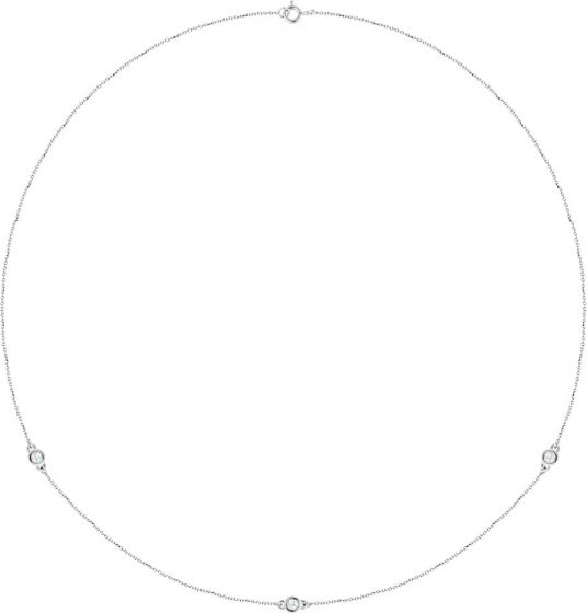 14K White 1/4 CTW Diamond 3-Station 18 Necklace