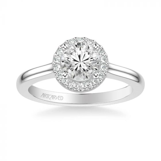 ArtCarved Platinum Allison Classic Round Halo Diamond Engagement Ring