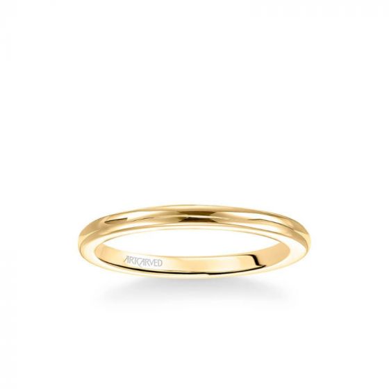 ArtCarved Lindsey Classic Polished Wedding Band in 18k Yellow Gold