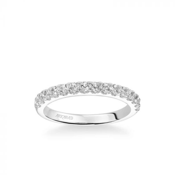 ArtCarved Genesis Classic Diamond Wedding Band in 18k White Gold