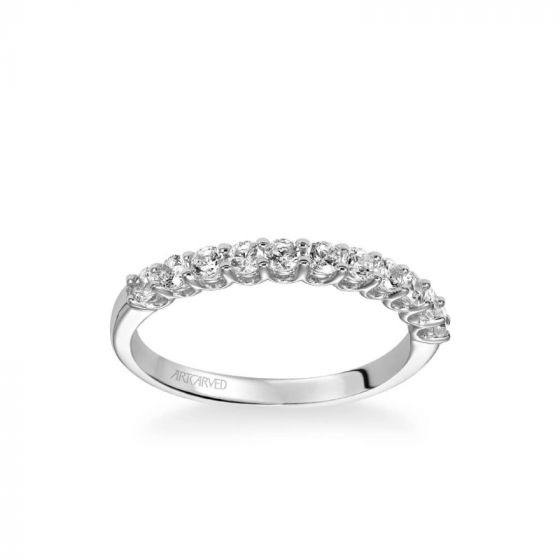 ArtCarved Leandra Classic Diamond Wedding Band in 14k White Gold