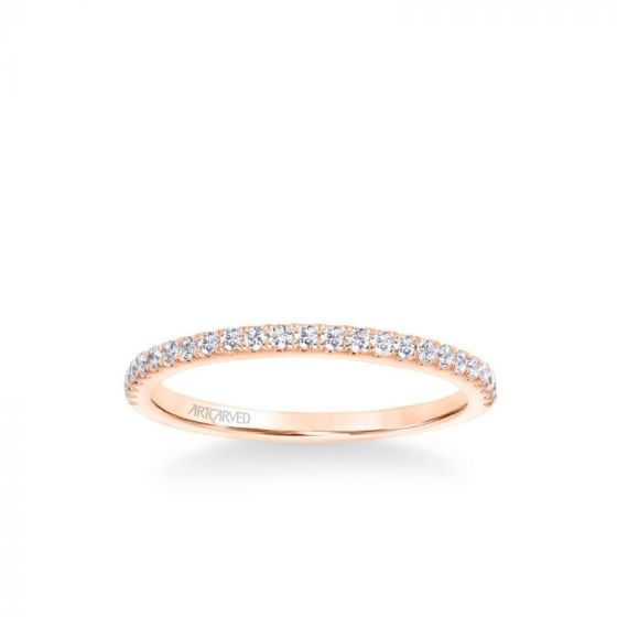 ArtCarved Sybil Classic Diamond Wedding Band in 14k Rose Gold