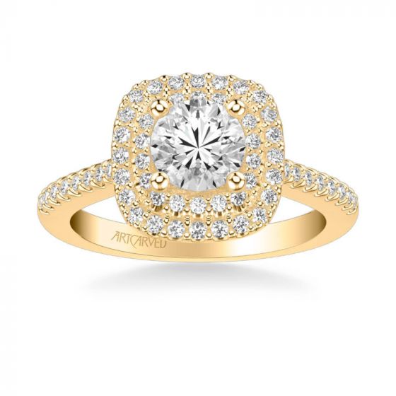 ArtCarved Avril Classic Halo Diamond Engagement Ring in 14k Yellow Gold
