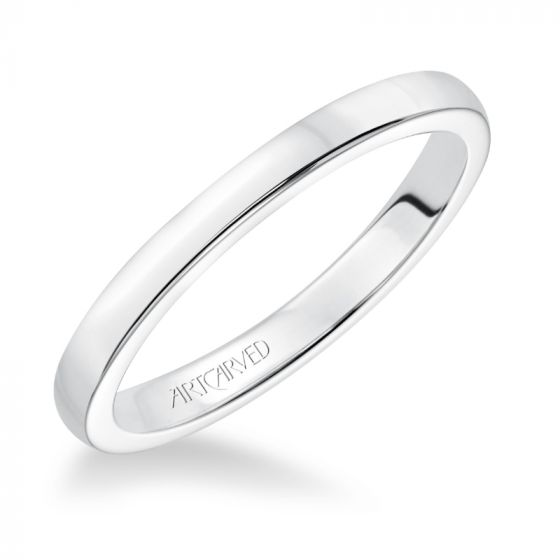 Artcarved Bridal Band No Stones Classic Solitaire Wedding Band Chivon 14K White Gold