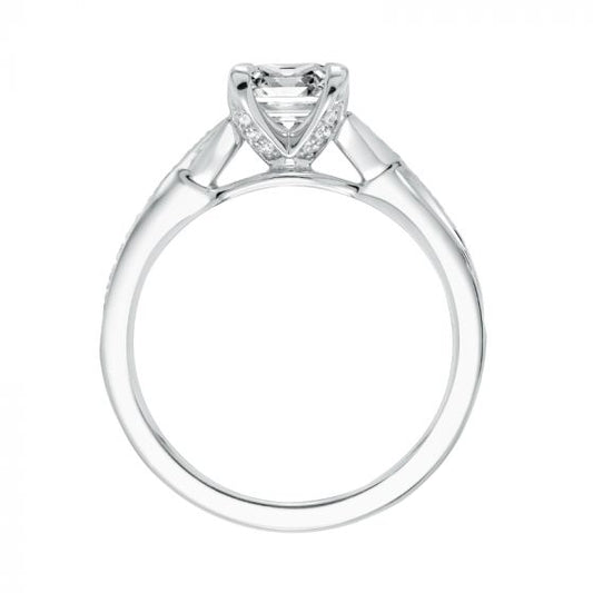 Artcarved Bridal Mounted with CZ Center Contemporary Twist Diamond Engagement Ring London 14K White Gold
