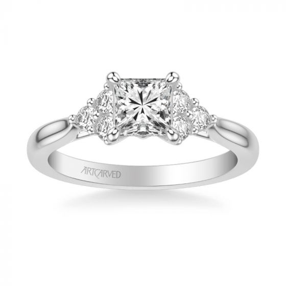 ArtCarved Platinum Maryann Classic Three Stone Diamond Engagement Ring