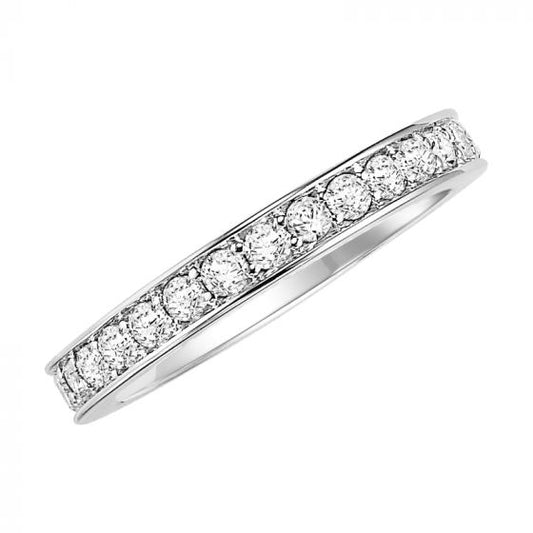 Artcarved Bridal Mounted with Side Stones Classic Eternity Diamond Anniversary Band 14K White Gold