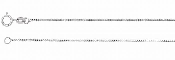 14K White .75 mm Solid Box 7 Chain
