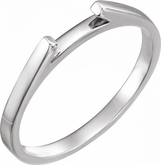 14K White Matching Band for 6 mm Round Engagement Ring