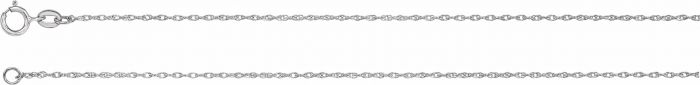 14K White 1 mm Solid Rope 7 Chain