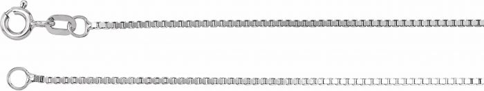 14K White 1 mm Solid Box 7 Chain