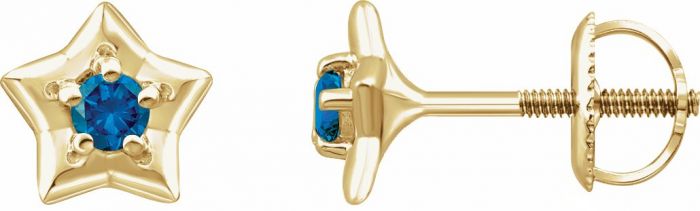 14K Yellow 3 mm Round December Youth Star Birthstone Earrings