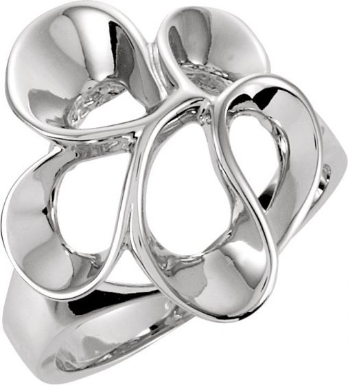 14K White Freeform Ring