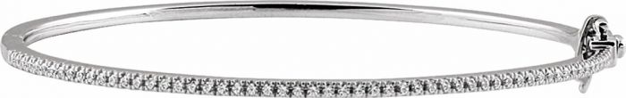 14K White 1/2 CTW Diamond Pave 7 Bracelet