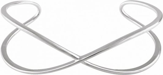 14K White Criss-Cross Cuff 7 Bracelet