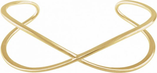 14K Yellow Criss-Cross Cuff 7 Bracelet