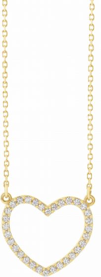 14K Yellow 1/5 CTW Diamond Small Heart 16 Necklace