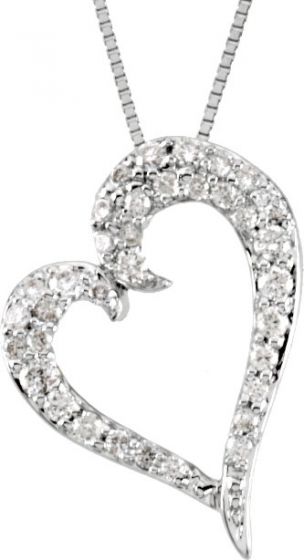 14K White 1/4 CTW Diamond Heart 18 Necklace