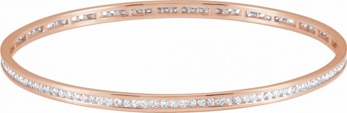 14K Rose 2 1/4 CTW Diamond Stackable Bangle 8 Bracelet