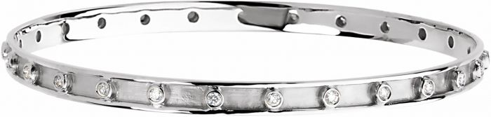 14K White 3/4 CTW Diamond Bangle 7 1/4 Bracelet