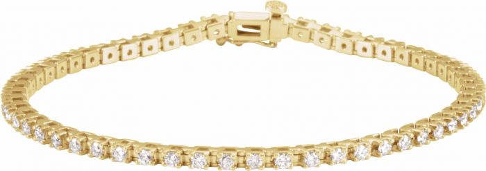 14K Yellow 2 1/4 CTW Diamond Line 7 1/4 Line Bracelet
