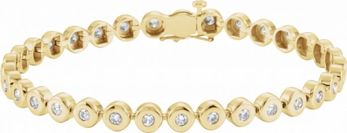14K Yellow 2 CTW Diamond Bezel-Set Line 7 Bracelet